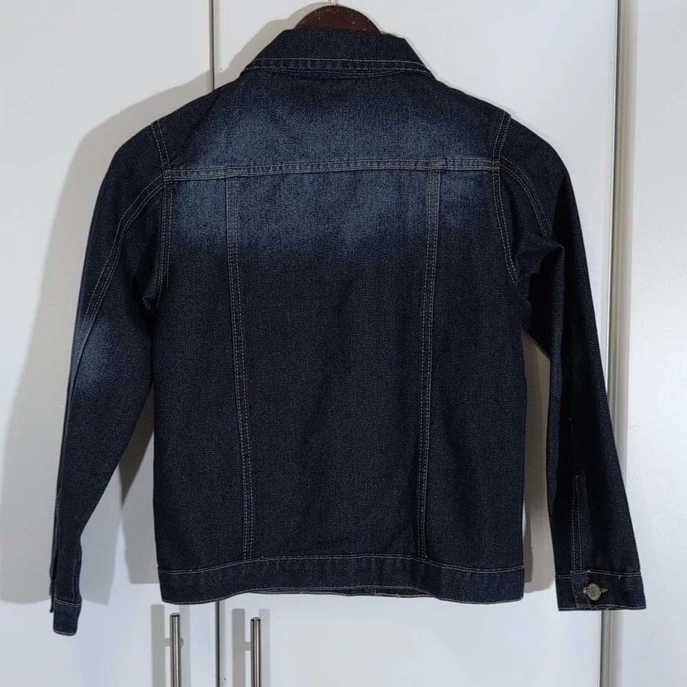 Soho Blue Kids Size Medium 10/12 Blue Denim Western Jean Jacket Full Button Down